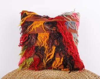 Carpet Pillow, Turkish Carpet Pillow, 16x16 Pillow Cover, Decorative Pillow, Sofa Throw Pillow, Cushion Cover, Turkey Pillow, Home Decor