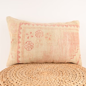 Handwoven Turkish Kilim Pillow, 16x24 Pillow Cover, Decorative Pillow, Sofa Throw Pillow, Boho Decor, Ethnic Kilim Pillow, Carpet Pillow