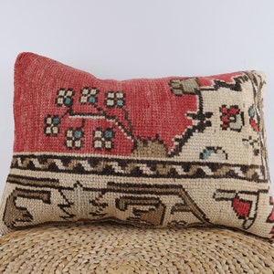 Kilim Lumbar, 16x24 Turkish Kilim Pillow, Handwoven Anatolian Pillow, Bohemian Carpet Pillow, Lumbar Pillow, Sofa Accent Pillow, Home Decor