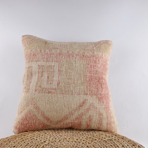 Turkish Kilim Pillow, Carpet Pillow, Bohemian Kilim Pillow, 20x20 Kilim Pillow, Ethnic Kilim Pillow, Sofa Throw Pillow, Kilim Cushion Cover