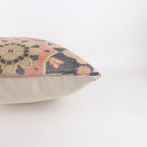 Federa per cuscino in lana turca vintage: accenti floreali beige, 20x20 immagine 4