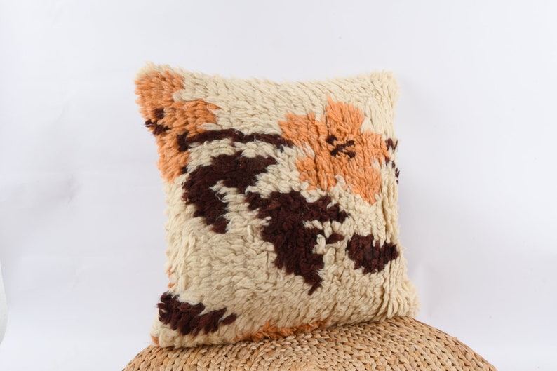 T\u00fcl\u00fc Pillow Textured Pillow 20x20 Kilim Pillow Kilim Cushion Cover Turkish Carpet Pillow Handwoven Decorative Pillow Livingroom Decor