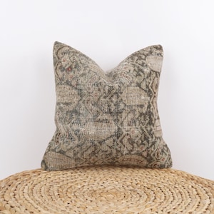 Decoratief sierkussen, Turks kelimkussen, 14 x 14 kussensloop, etnische kelimkussen, woondecoratie, kussenhoes, woondecoratie, kussen Turkije