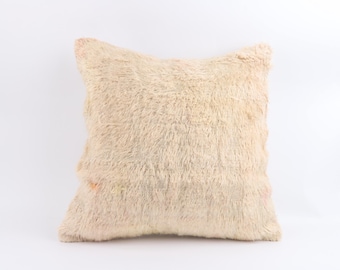 Federa per cuscino Kilim turco tessuta a mano: lana 20x20, arredamento boho per la casa