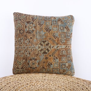 Decoratief sierkussen, Turks kelimkussen, 14 x 14 kussensloop, etnische kelimkussen, woondecoratie, kussenhoes, woondecoratie, kussen Turkije