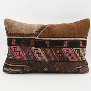 Kilim Pillow, 16x24 Pillow Cover, Turkish Kilim Pillow, Bohemian Kilim Lumbar, Tribal Sofa Aztec Pillow, Kilim Cushion Cover, Home Decor