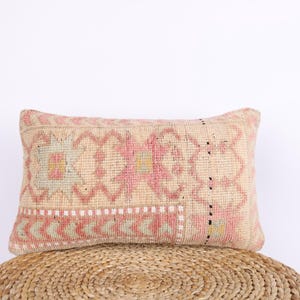 Vintage Kilim Pillow, Decorative Pillow, Turkish Kilim Pillow, Home Decor, Livingroom Decor, 12x20 Kilim Pillow, Cushion Cover, Sofa Pillow