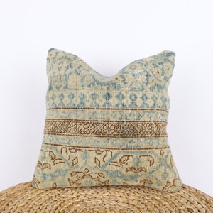 Decoratief sierkussen, Turks kelimkussen, 14 x 14 kussensloop, etnische kelimkussen, woondecoratie, kussenhoes, woondecoratie, kussen Turkije