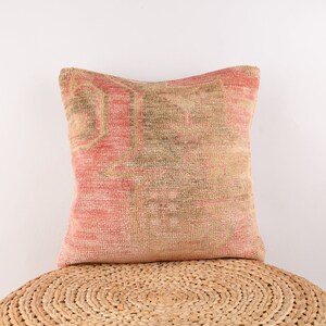 18x18 Pillow Cover, Decorative Pillow Cover, Turkish Kilim Pillow, Handwoven Textured Pillow, Livingroom Decor, Boho Decor, Sofa Pillow