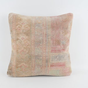 Decorative Pillow, Turkish Kilim Pillow, Textured Handwoven Pillow, 18x18 Pillow Cover, Decorative Pillow, Couch Accent Tribal Pillow Cover