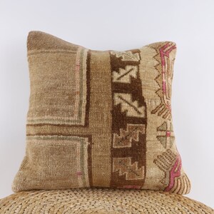Anatolian Turkish Kilim Pillow, 20x20 Pillow Case, Decorative Pillow, Carpet Pillow, Boho Decor, Kilim Cushion Cover, Turkey Pillow