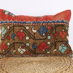Anatolian Turkish Kilim Pillow, 16x24 Kilim Pillow, Ethnic Kilim Pillow, Home Decor, Floor Cushion Cover, Tribal Sofa Pillow, Pillow
