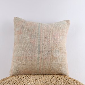 18x18 Pillow Cover, Decorative Pillow Cover, Turkish Kilim Pillow, Handwoven Textured Pillow, Livingroom Decor, Boho Decor, Sofa Pillow