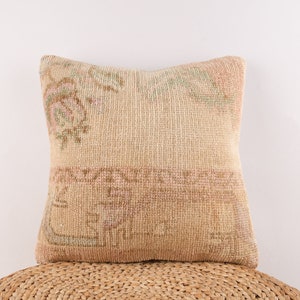 Textured Pillow, Handwoven Pillow, 18x18 Kilim Pillow, Turkish Kilim Pillow, Decorative Pillow, Throw Pillow, Tülü Pillow, Cushion Cover