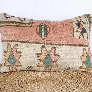 Kilim Pillow, Turkish Carpet Pillow, Kilim Lumbar, 16x24 Pillow Cover, Accent Sofa Pillow, Livingroom Decor, Boho Pillow, Cushion Cover
