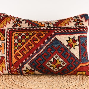 Kilim Pillow, Turkish Carpet Pillow, Kilim Lumbar, 16x24 Pillow Cover, Accent Sofa Pillow, Livingroom Decor, Boho Pillow, Cushion Cover