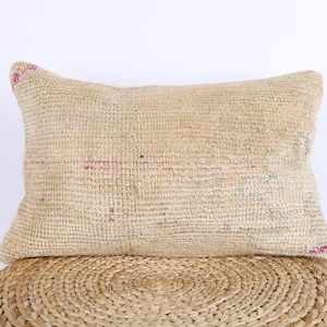 Kilim Lumbar, 16x24 Turkish Kilim Pillow, Handwoven Anatolian Pillow, Bohemian Carpet Pillow, Lumbar Pillow, Sofa Accent Pillow, Home Decor