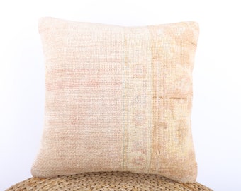 Textured Pillow, Handmade Pillow Cover, Turkish Carpet Pillow, 18x18 Pillow Case, Decorative Pillow, Couch Accent Pillow, Cushion Cover