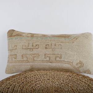 Handwoven Textured Pillow Cover, Turkish Carpet Kilim Pillow, 12x24 Pillow Cover, Pillow Cover, Turkish Pillow, Throw Pillow