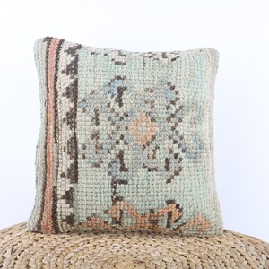 Decoratief sierkussen, Turks kelimkussen, 14 x 14 kussensloop, etnische kelimkussen, woondecoratie, kussenhoes, woondecoratie, kussen Turkije