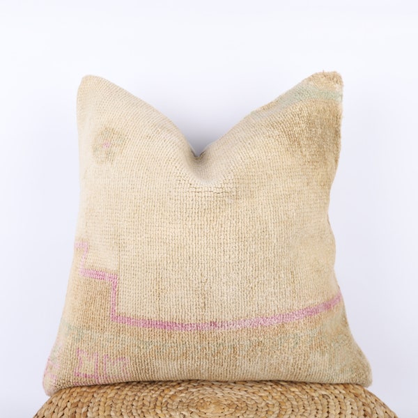 Handwoven Turkish Kilim Pillow, Bohemian Kilim Pillow, 24x24 Pillow Cover, Decorative Pillow, Throw Pillow, Cushion Cover, Sofa Pillow