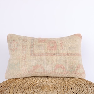 Kilim Lumbar, 12x20 Turkish Kilim Pillow, Handwoven Anatolian Pillow, Bohemian Kilim Pillow, Turkey Pillow, Home Decor, Cushion Cover