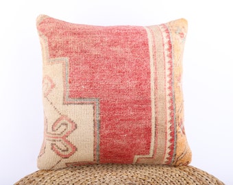 18x18 Kilim Pillow, Vintage Kilim Pillow, Turkish Kilim Pillow, Throw Pillow, Sofa Accent Pillow, Home Decor, Turkey Pillow, Cushion Cover