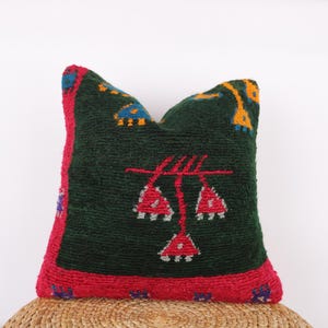 Ethnic Kilim Pillow, Turkish Carpet Pillow, 20x20 Pillow Cover, Throw Pillow, Sofa Accent Pillow, Cushion Cover, Tribal Boho Pillow