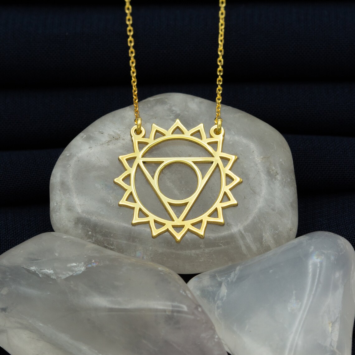 Handmade Throat Chakra Necklace 925 Sterling Silver Etsy