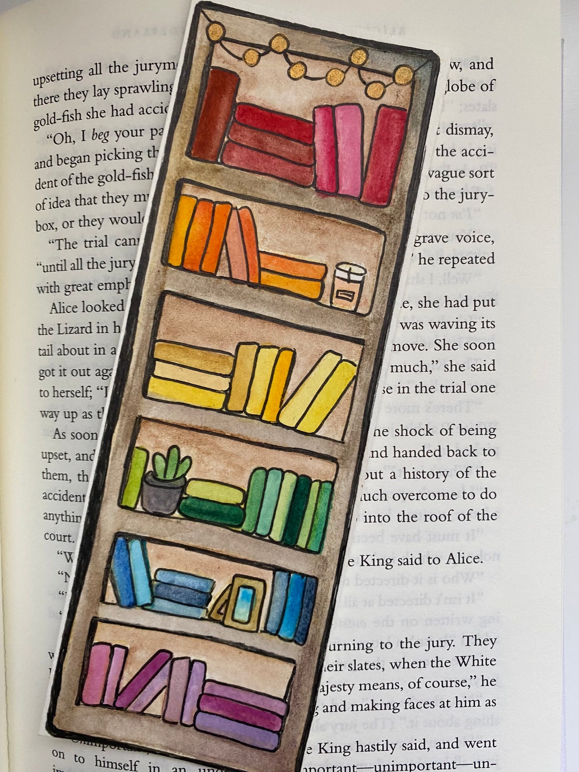 Rainbow Bookshelf Bookmark Etsy