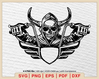 Motorcycle Rider Skull SVG: Chopper Biker Skeleton (Digital Files)