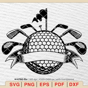 Monogramme de golf SVG, Clubs de golf croisés Nom divisé Cadre SVG, Golfeur SVG, Balle de golf SVG, Golf SVG, Golfeur Silhouette [EP-272]