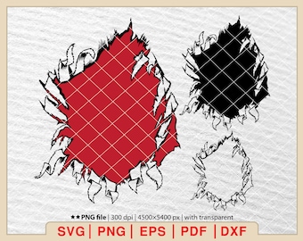 Ripped Open Shirt SVG: Tear Away Design (Digital Files)
