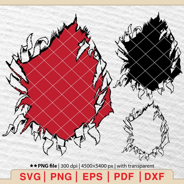 Ripping Open Shirt SVG, Ripped Shirt svg, Ripped svg, Tear Away svg, Ripped Open Shirt svg, Open Shirt svg, Scratches svg [EP-481]