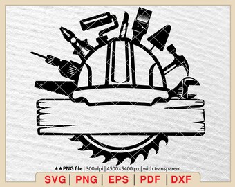 Repair Tools SVG Clipart: Carpenter Toolbox Design (Digital Download)
