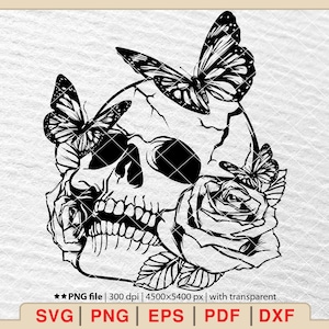 Floral Skull Svg, Skull Svg, Flower Skull Svg, Flower Skull Clip Art, Sugar  Skull Svg, Skull Vector, Skull Flower Crown svg, Skull shirt