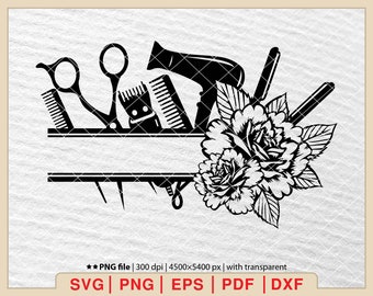 Hair Stylist Monogram SVG: Salon Blow Dryer Design (Digital Download)