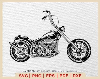 Chopper Motorcycle SVG: Biker Design (Digital Download)