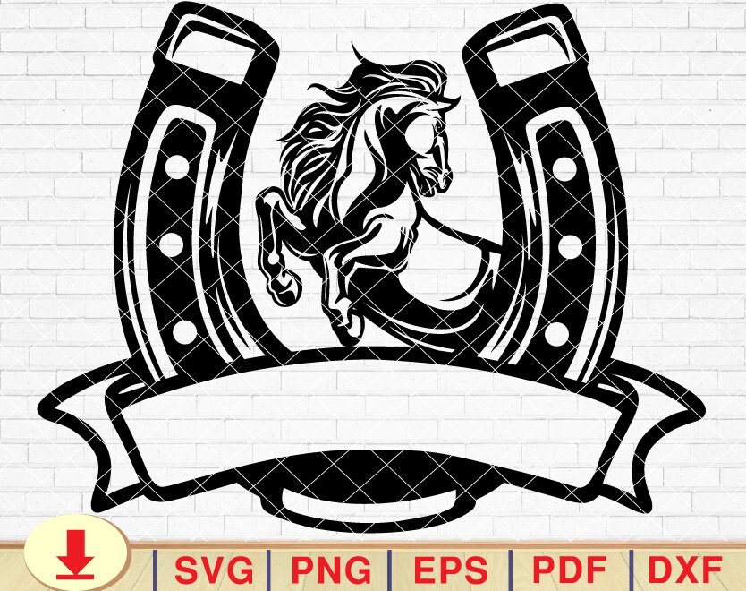 Horseshoe Split Name Frame SVG Horseshoe Svg Horse Svg Etsy