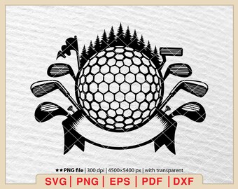 Silhouette di golf SVG: design di golfista, clipart di mazze da golf (file digitali)