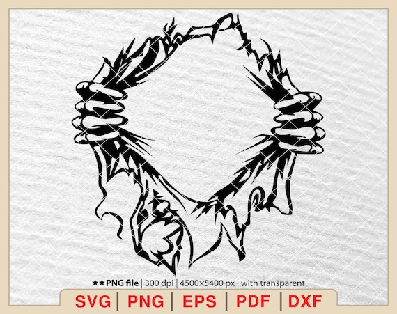 Ripped Svg,tear Away Svg,ripped Open Shirt Svg,zombie Hand Svg,digital  Download Svg,png,eps,pdf,dxf EP-33 