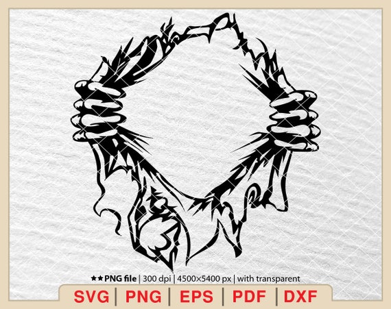 Ripped Svg,tear Away Svg,ripped Open Shirt Svg,zombie Hand Svg,digital  Download Svg,png,eps,pdf,dxf EP-33 