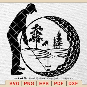 Golf SVG, Silhouette de golfeur, Golf Bundle SVG, Club de golf Png, Golf SVG, Balle de golf SVG, Monogramme de golf SVG, Joueur de golf SVG [EP-233]
