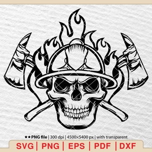 Firefighter Skull SVG: First Responder Clipart (Digital Files)