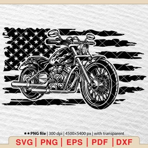 US Flag with Motorcycle Svg, US Motorcycle Svg, Motorcycle Svg, Us Motor Bike Svg, Motorcycle Clipart, American Flag Svg [EP-391]
