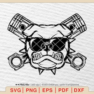 Mechanic Bulldog SVG: Repair Logo, Wrench Tools (Digital Files)