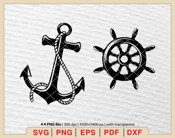 Anchor and Ship Wheel Svg, Anchor Svg, Ship Wheel Svg, Split