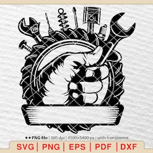 Wrench & Repair Tools SVG: Mechanic Handyman Logo (Digital Files)