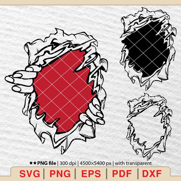 Ripping Open Shirt Svg, Ripped Shirt Svg, Ripped Svg, Tear Away Svg, Ripped Open Shirt Svg, Open Shirt Svg, Scratches Svg [EP-539]