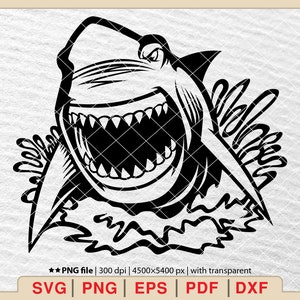 Shark In The Ocean Svg, Shark Svg, Shark Silhouette, Shark Clipart, Shark Face Svg, Shark Fish Svg, Shark Design Svg, Animal Svg [EP-105]